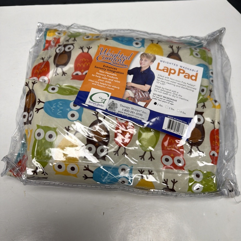 Weighted Lap Pad Owl Print 20" X 10" Therapy Shoppe 2lbs USA New Sensory